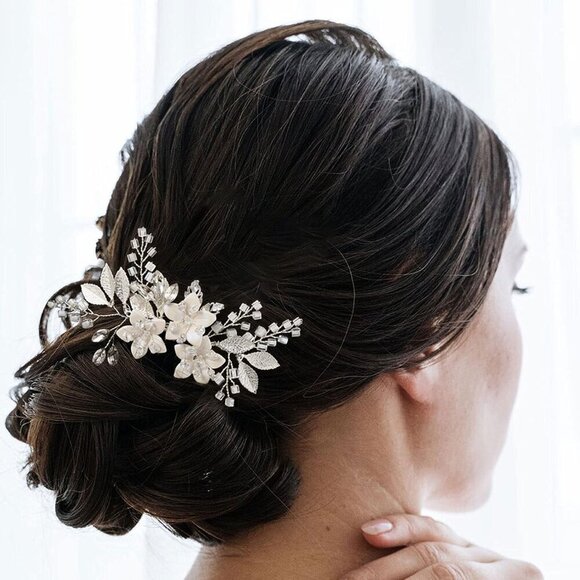 Wedding Hair Comb Crystal Bridal Accessory Silver for Brides and Bridesmaids main image 6